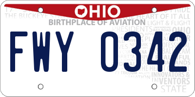 OH license plate FWY0342