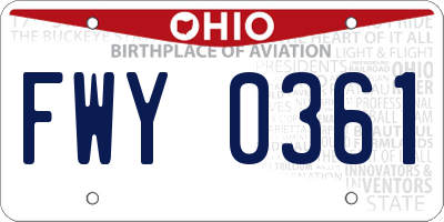 OH license plate FWY0361