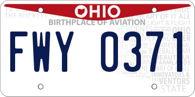 OH license plate FWY0371