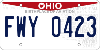OH license plate FWY0423