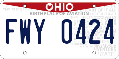 OH license plate FWY0424