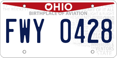 OH license plate FWY0428