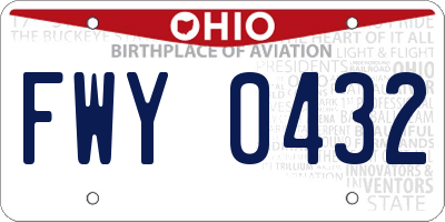 OH license plate FWY0432