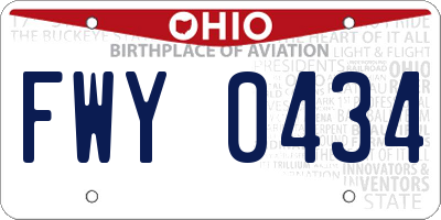 OH license plate FWY0434