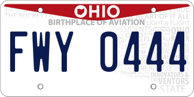 OH license plate FWY0444