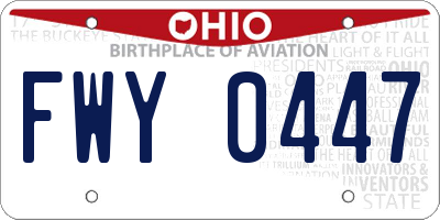 OH license plate FWY0447