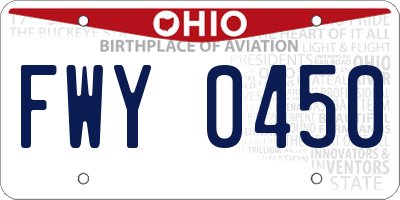 OH license plate FWY0450