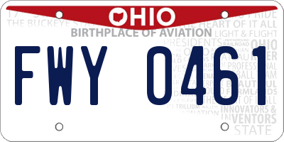 OH license plate FWY0461