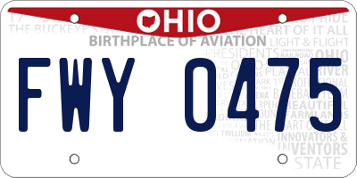 OH license plate FWY0475