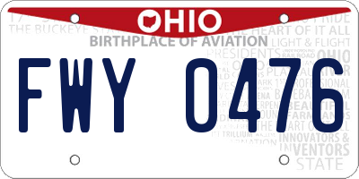 OH license plate FWY0476