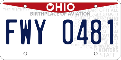 OH license plate FWY0481