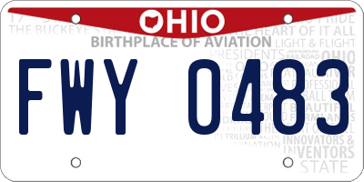 OH license plate FWY0483