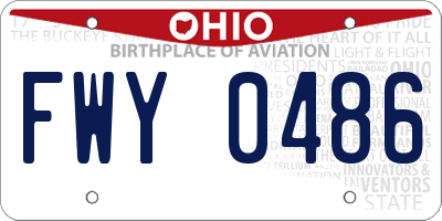 OH license plate FWY0486
