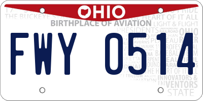OH license plate FWY0514