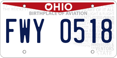 OH license plate FWY0518