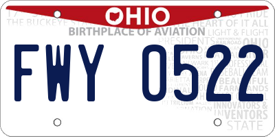 OH license plate FWY0522