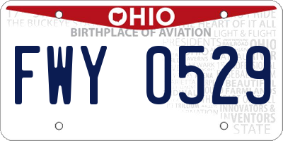 OH license plate FWY0529