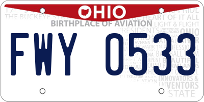 OH license plate FWY0533
