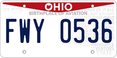 OH license plate FWY0536