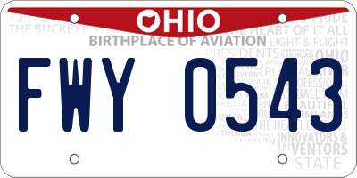 OH license plate FWY0543