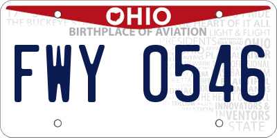 OH license plate FWY0546