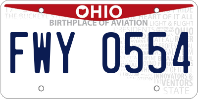 OH license plate FWY0554