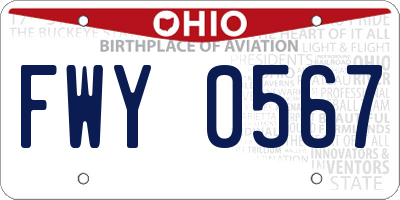 OH license plate FWY0567