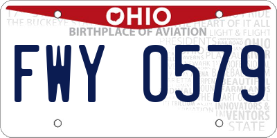 OH license plate FWY0579