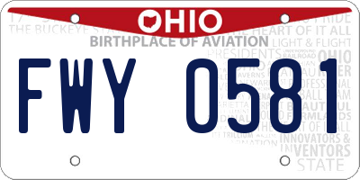 OH license plate FWY0581