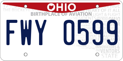 OH license plate FWY0599