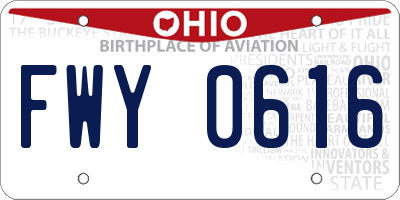 OH license plate FWY0616