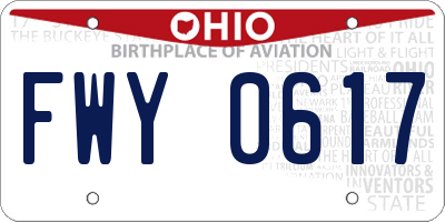 OH license plate FWY0617