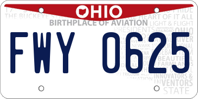 OH license plate FWY0625