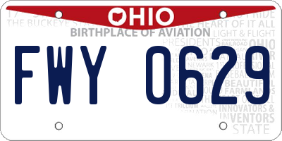 OH license plate FWY0629