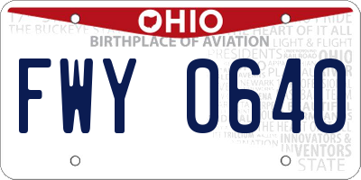 OH license plate FWY0640