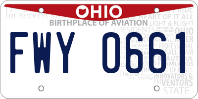 OH license plate FWY0661