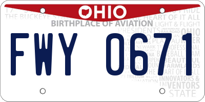 OH license plate FWY0671