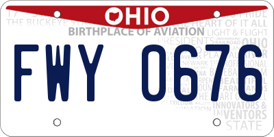 OH license plate FWY0676