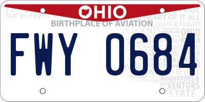 OH license plate FWY0684