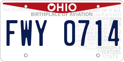 OH license plate FWY0714