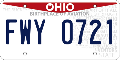 OH license plate FWY0721