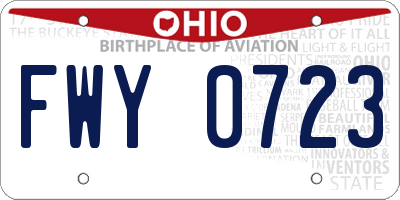 OH license plate FWY0723