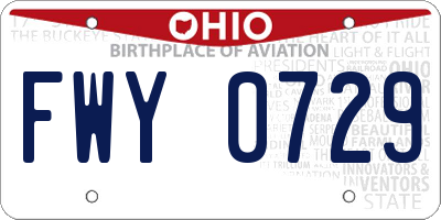 OH license plate FWY0729