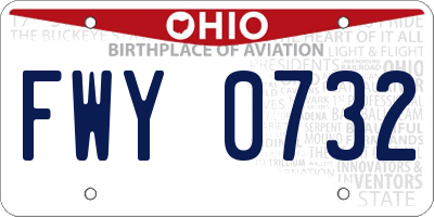OH license plate FWY0732