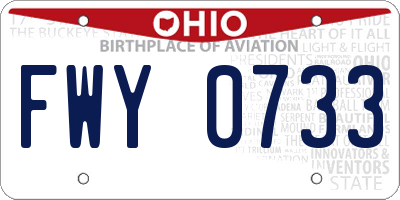 OH license plate FWY0733