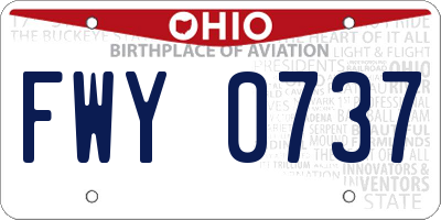 OH license plate FWY0737