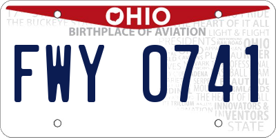 OH license plate FWY0741
