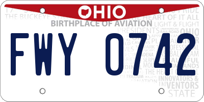 OH license plate FWY0742
