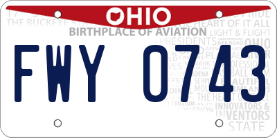OH license plate FWY0743