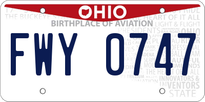 OH license plate FWY0747